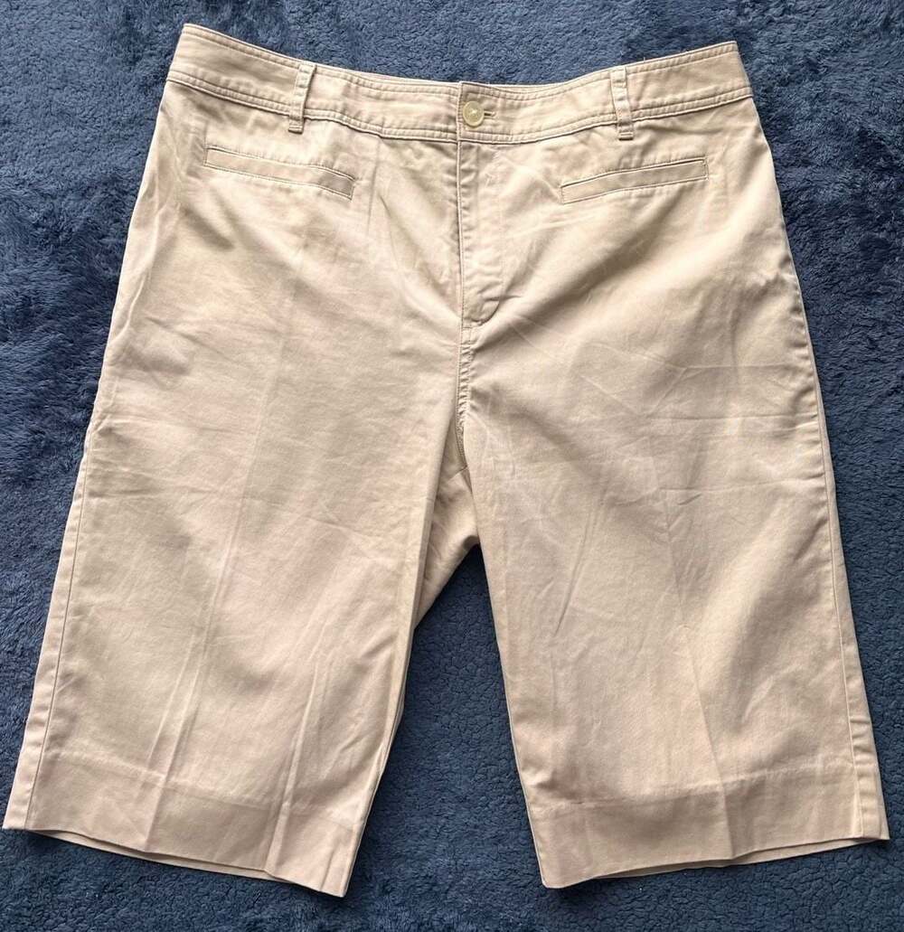 Ralph Lauren Women's Khaki Chino Bermuda Shorts Size 12